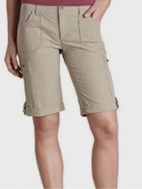 Kuhl Horizn Long Adjustable Polyester Shorts, Size 10, Tan